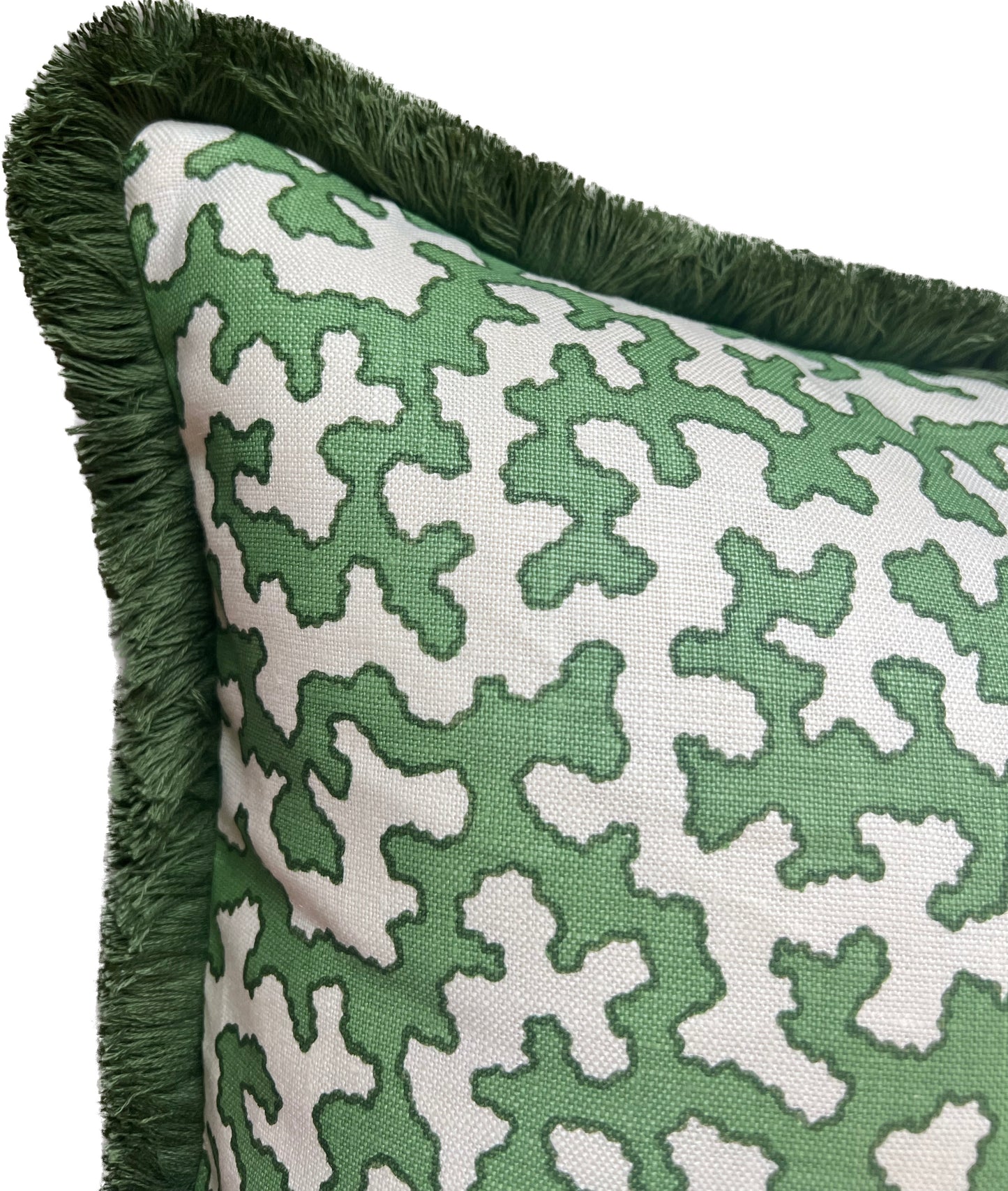 Colefax & Fowler Green Squiggle Lumbar Cushion