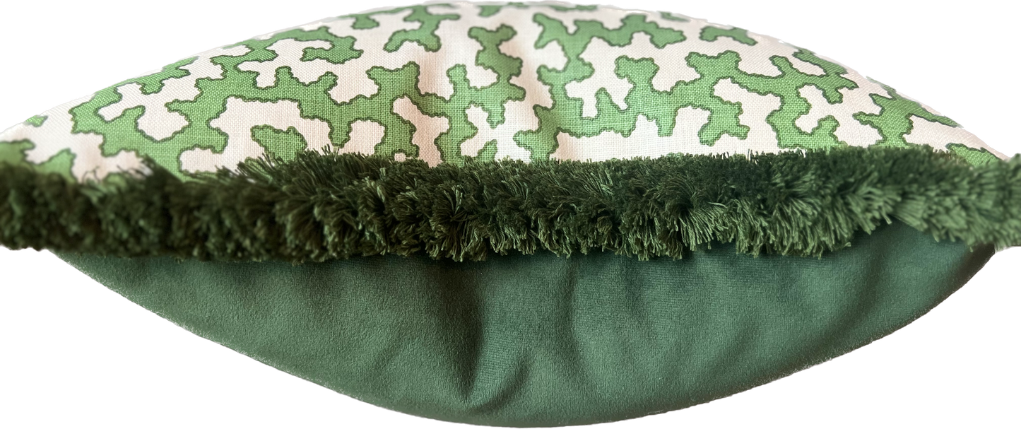 Colefax & Fowler Green Squiggle Lumbar Cushion