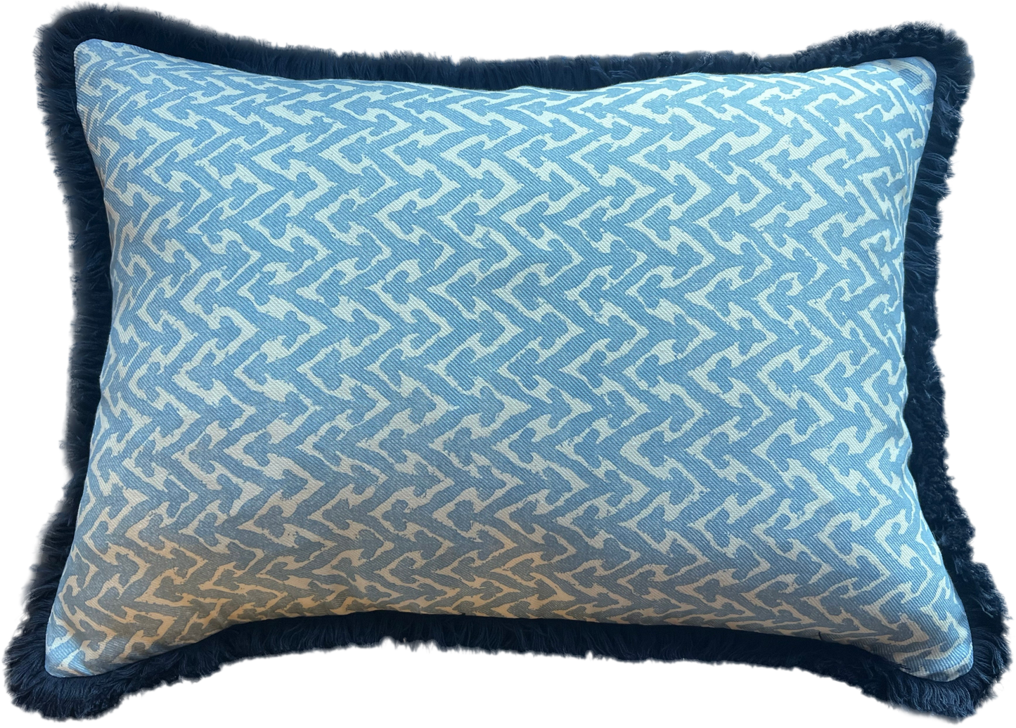 Fermoie Navy Rabanna Fringed Lumber Cushion