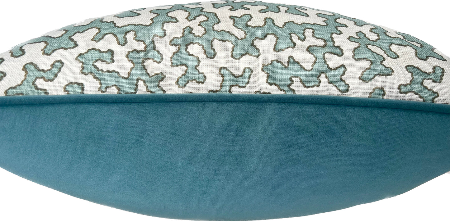 Colefax Fowler Cushions - Luxury cushions in Colefax Fowler Fabric (Aqua Squiggle)