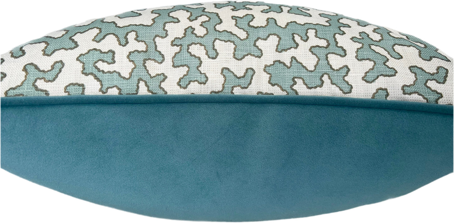 Colefax & Fowler Aqua Squiggle Cushions