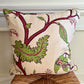 Luxury cushions in Soane Britain Tendril Vine fabric (Apple & Plum colourway) 