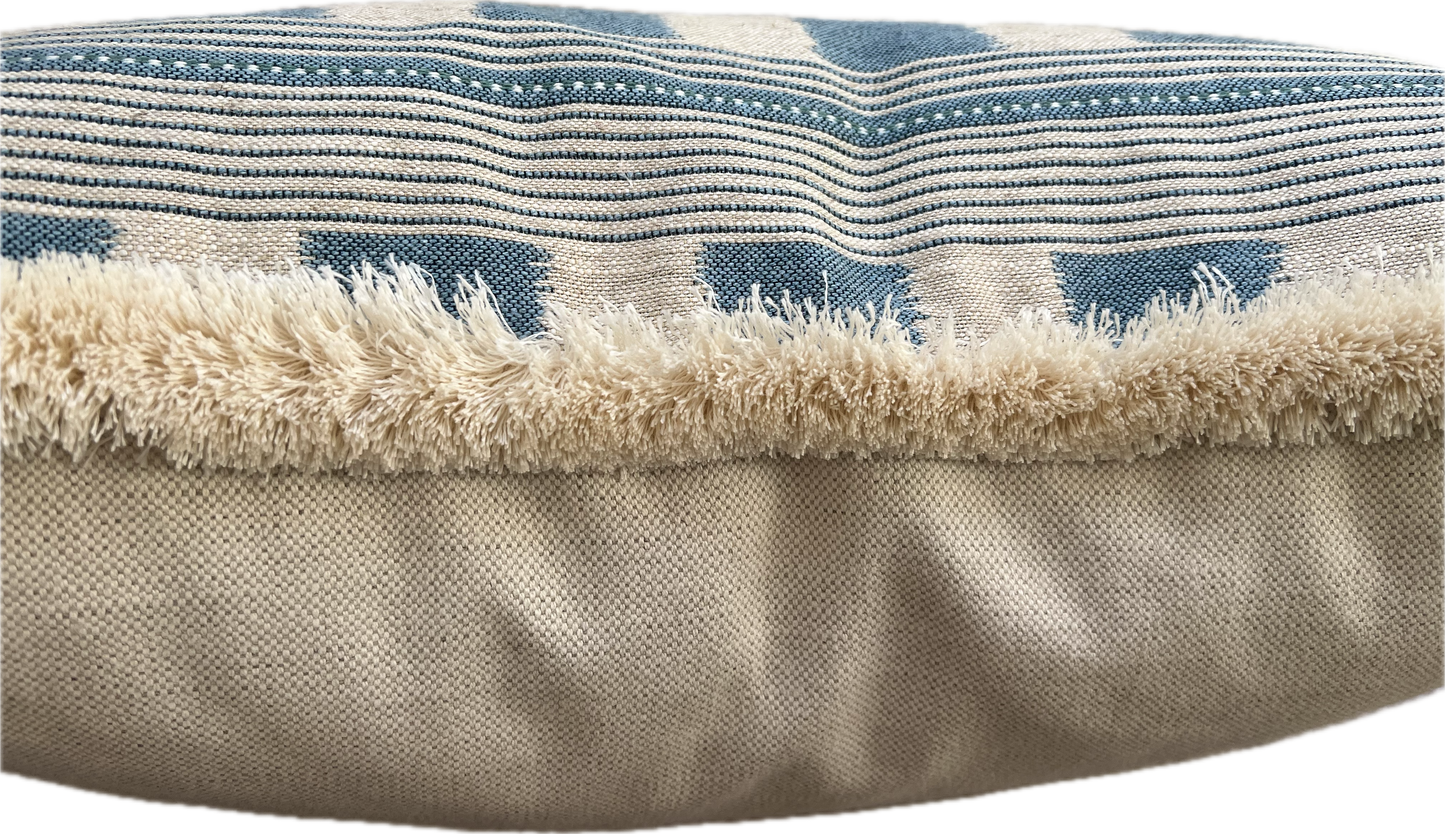 Denim Lost & Found Fringed Cushion