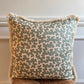 Colefax & Fowler Aqua Squiggle Fringed Cushion