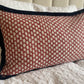 Luxury patterned cushions in Fermoie red Wicker fabric