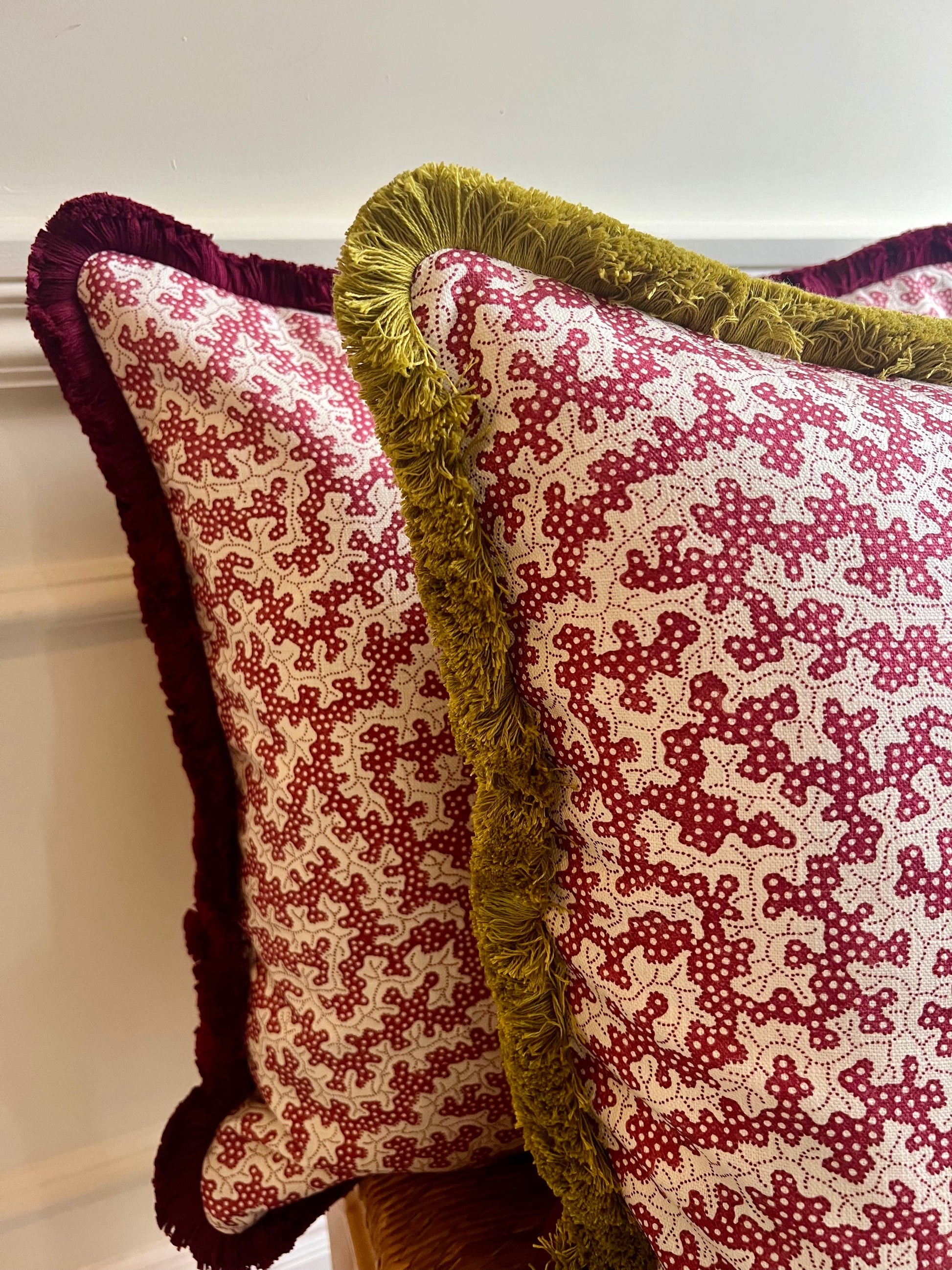 Sanderson Cushions - Luxury cushions in Sanderson Truffle Fabric (Damson) 