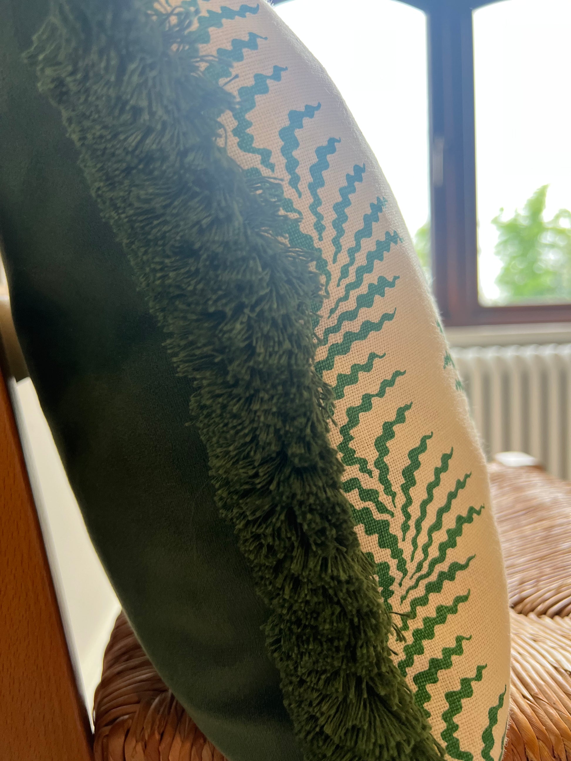 Soane Britain Cushions - Luxury cushions in Soane Britain Scrolling Fern Emerald green Fabric