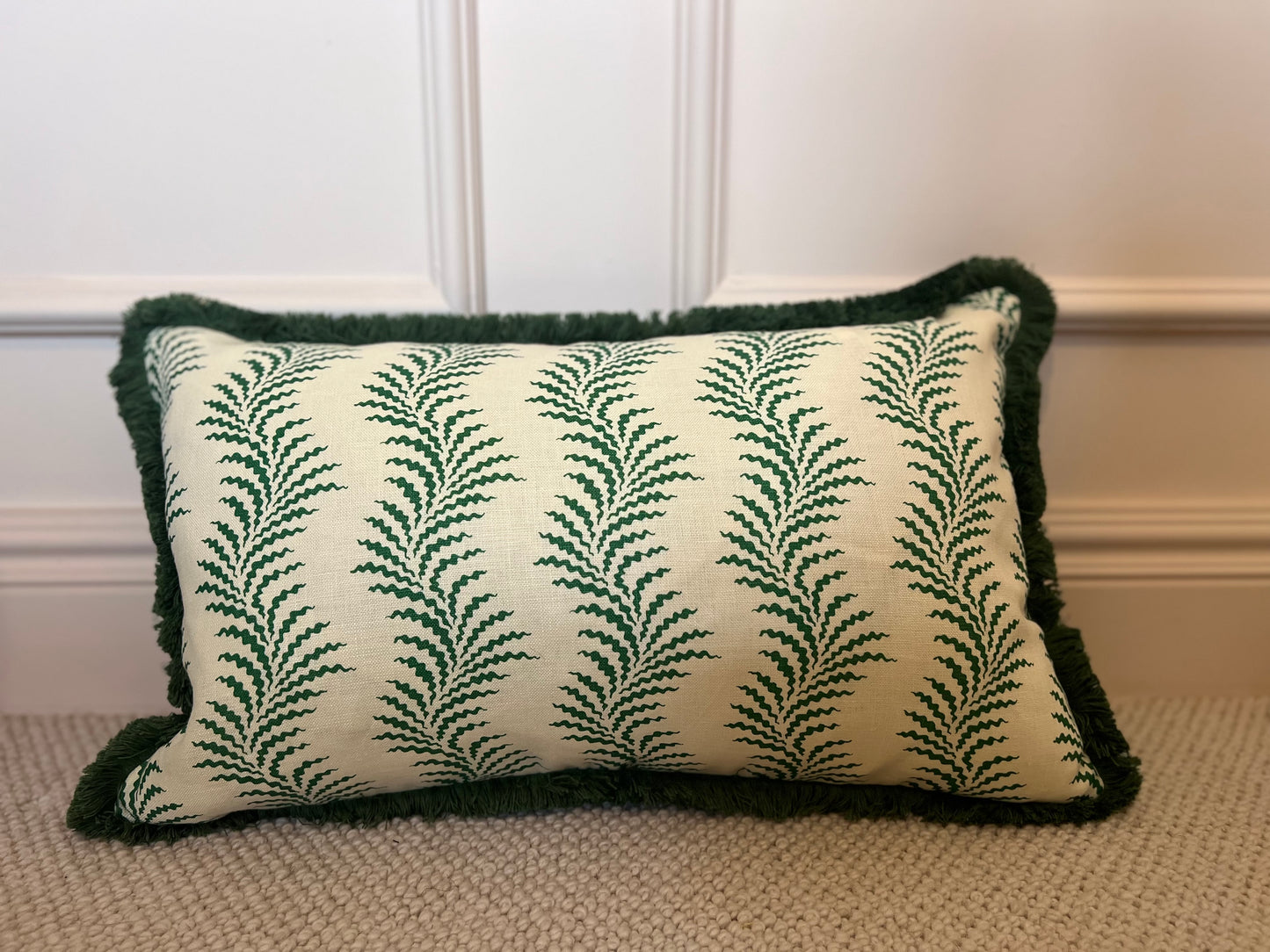 Soane Britain Cushions - Luxury cushions in Soane Britain Scrolling Fern Emerald green Fabric