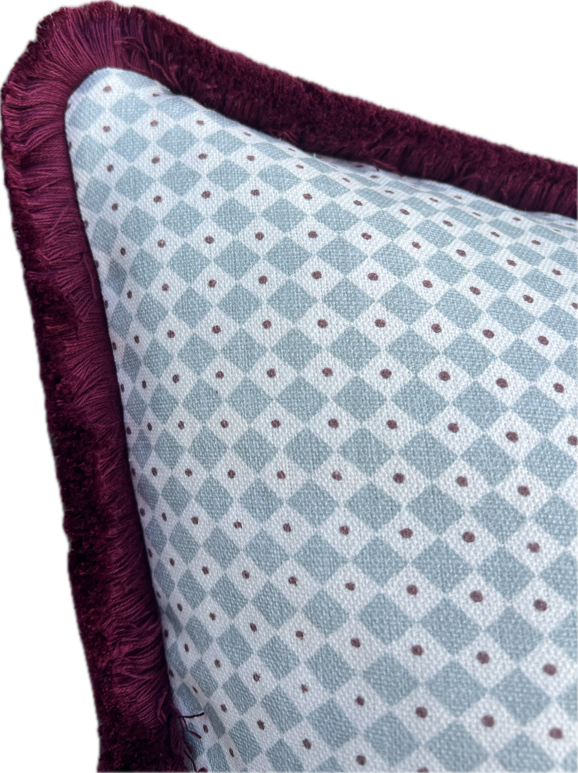 Lewis & Wood Cushions - Luxury cushions in Diamond Dot Fabric (Sea Holly) 