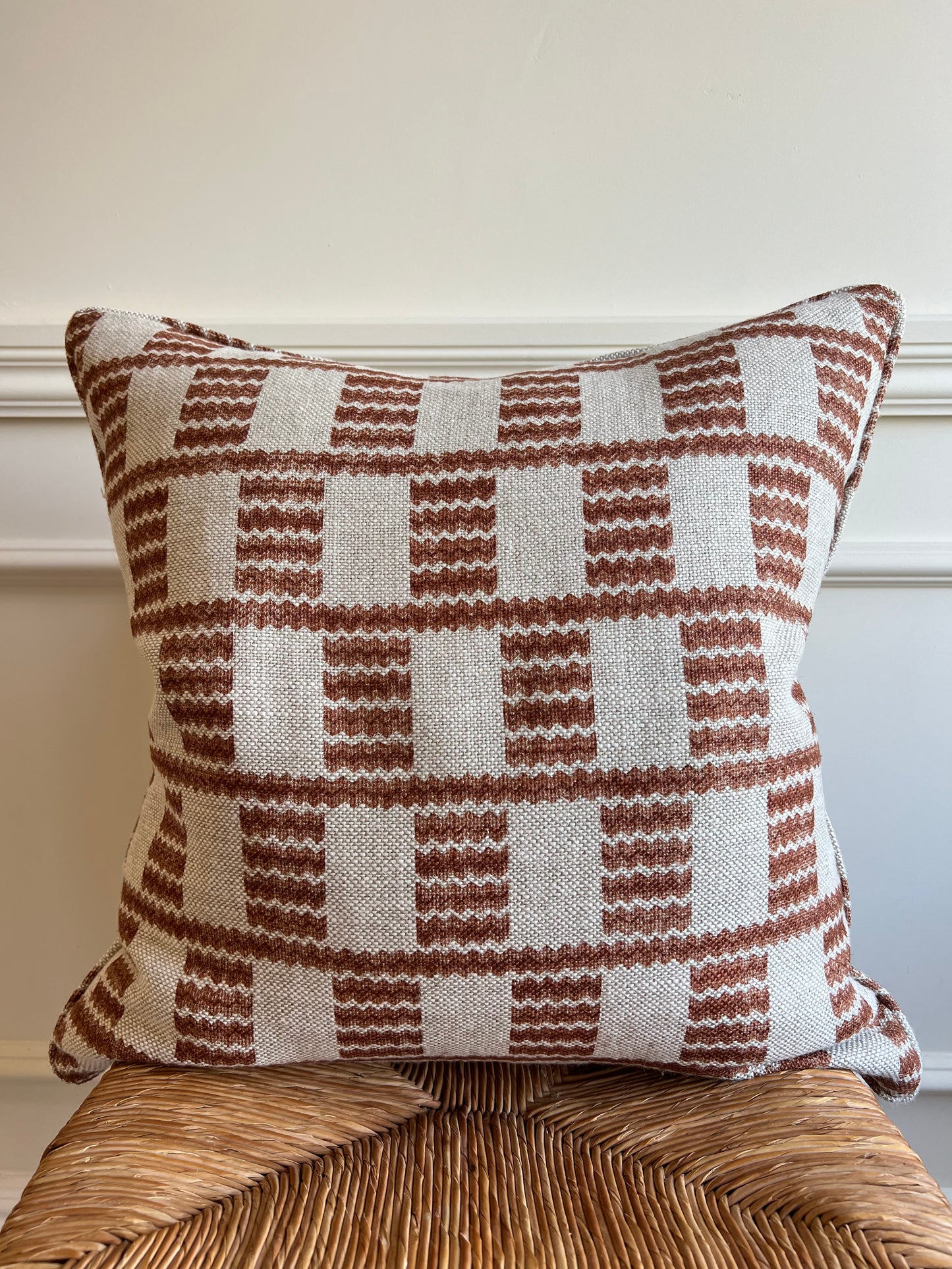 Fermoie Brown Cove Piped Cushion