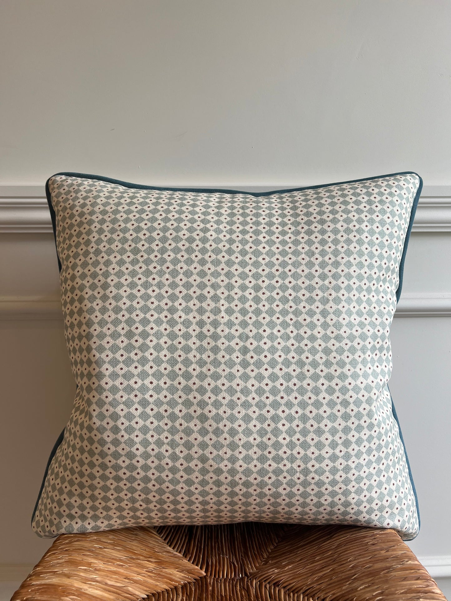 Lewis & Wood Cushions - Luxury cushions in Diamond Dot Fabric (Sea Holly) 