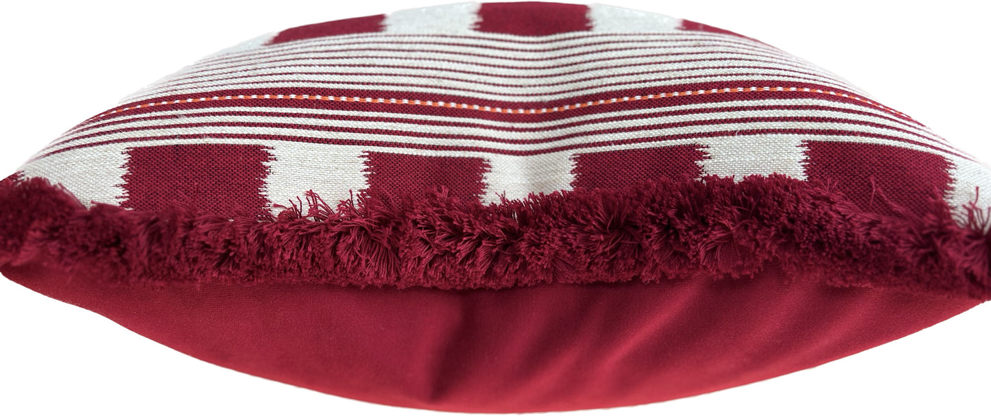 Ruby Lost & Found Fringed Cushion