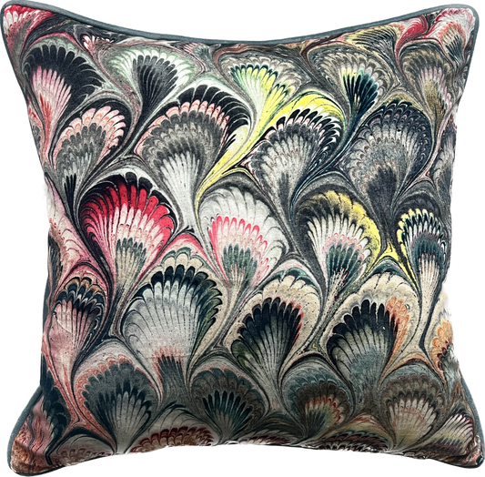 Beata Heuman Marbelised Velvet Cushion