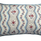 Cushions in Pierre Frey Le Manach Greuze fabric. Bleu Rouge colourway