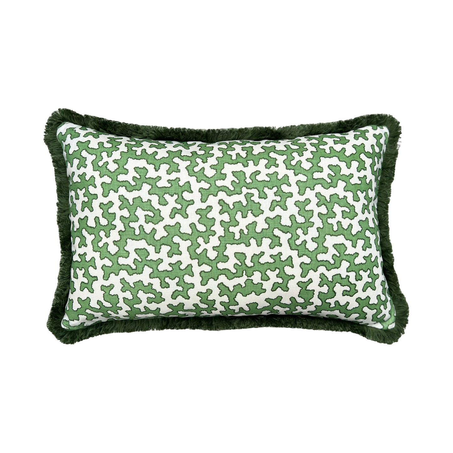 Colefax & Fowler Green Squiggle Lumbar Cushion