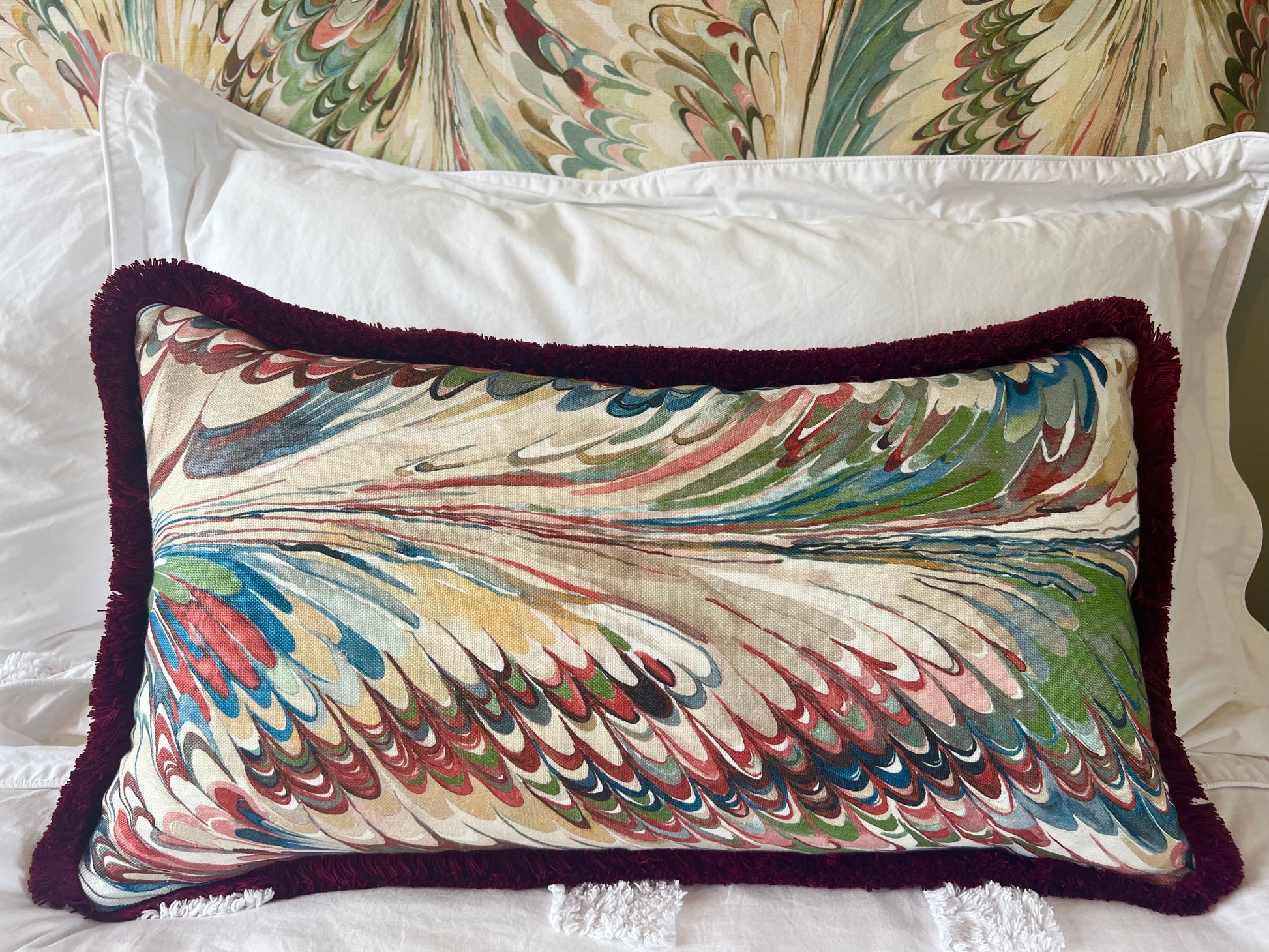 GP & J Baker Lee Jofa Cushions - Luxury cushions in Lee Jofa Fabric (Spice Leaf Taplow)