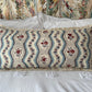 Cushions in Pierre Frey Le Manach Greuze fabric. Bleu Rouge colourway