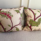 Luxury cushions in Soane Britain Tendril Vine fabric (Apple & Plum colourway) 