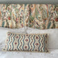 Cushions in Pierre Frey Le Manach Greuze fabric. Bleu Rouge colourway