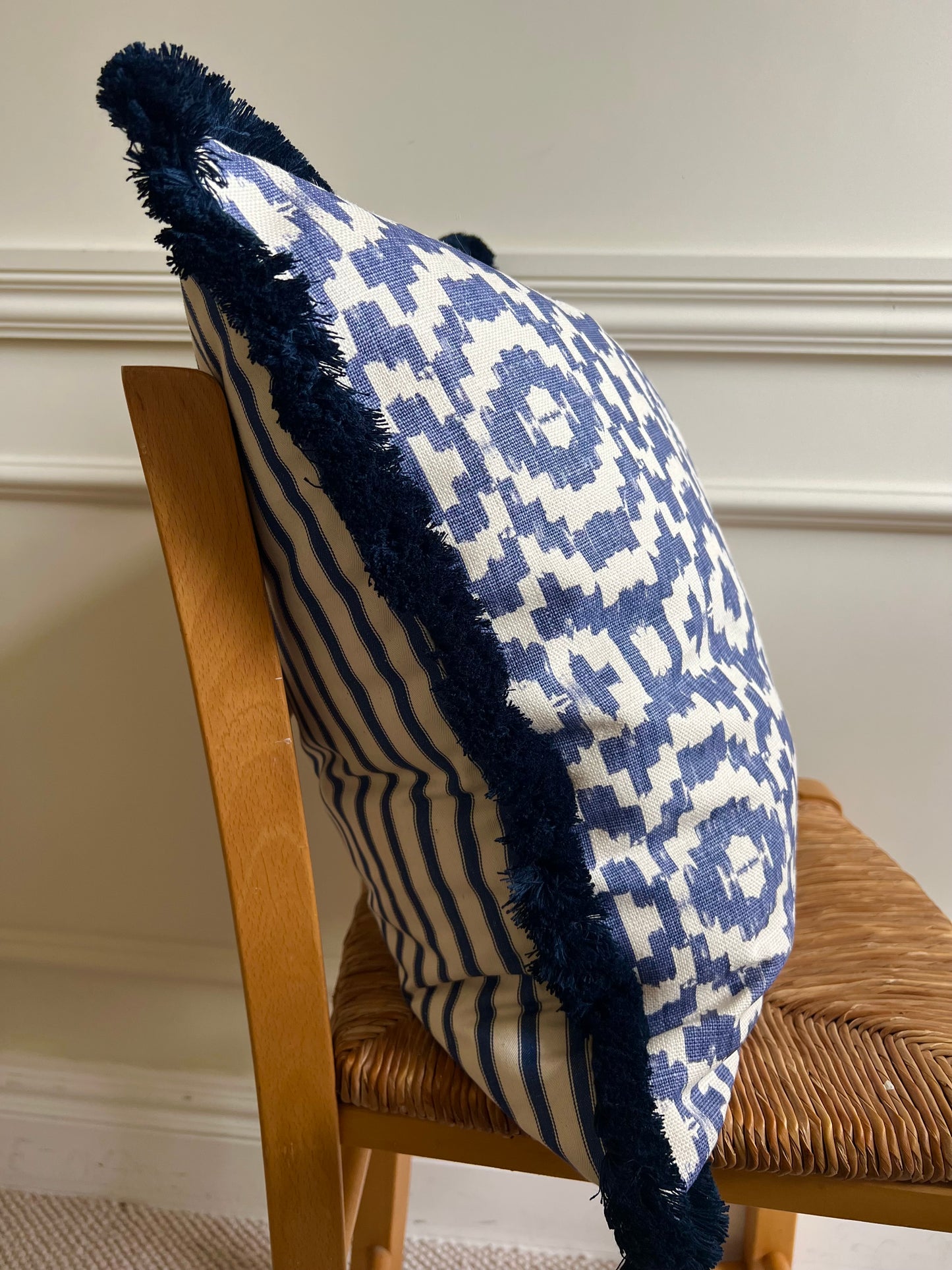 Luxury cushions in Christopher Farr Echo fabric (Indigo)