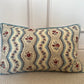 Cushions in Pierre Frey Le Manach Greuze fabric. Bleu Rouge colourway