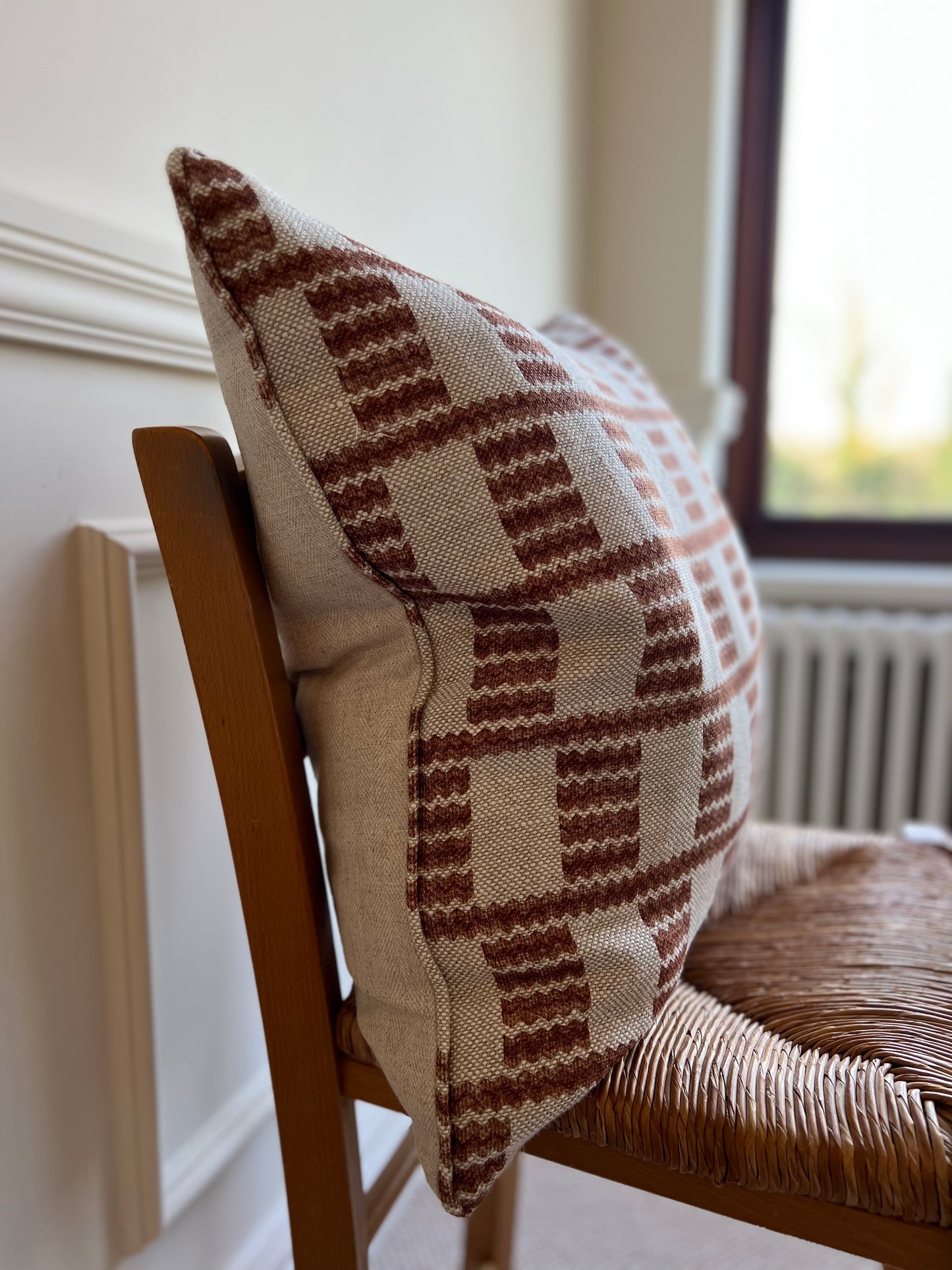 Fermoie Brown Cove Piped Cushion