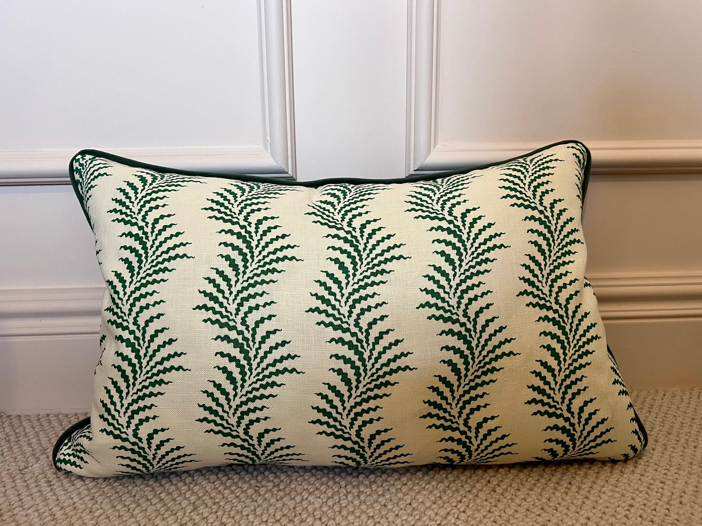 Soane Britain Cushions - Luxury cushions in Soane Britain Scrolling Fern Emerald green Fabric