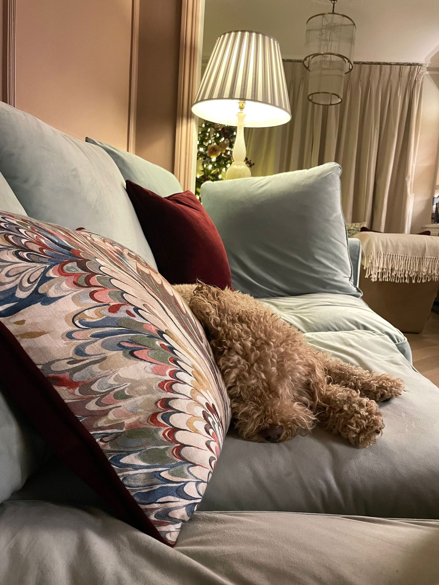 GP & J Baker Lee Jofa Cushions - Luxury cushions in Lee Jofa Fabric (Spice Leaf Taplow)