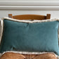 Colefax & Fowler Aqua Squiggle Fringed Cushion