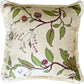 Luxury fringed cushions in Soane Britain Tendril Vine fabric (Apple & Plum colourway) 