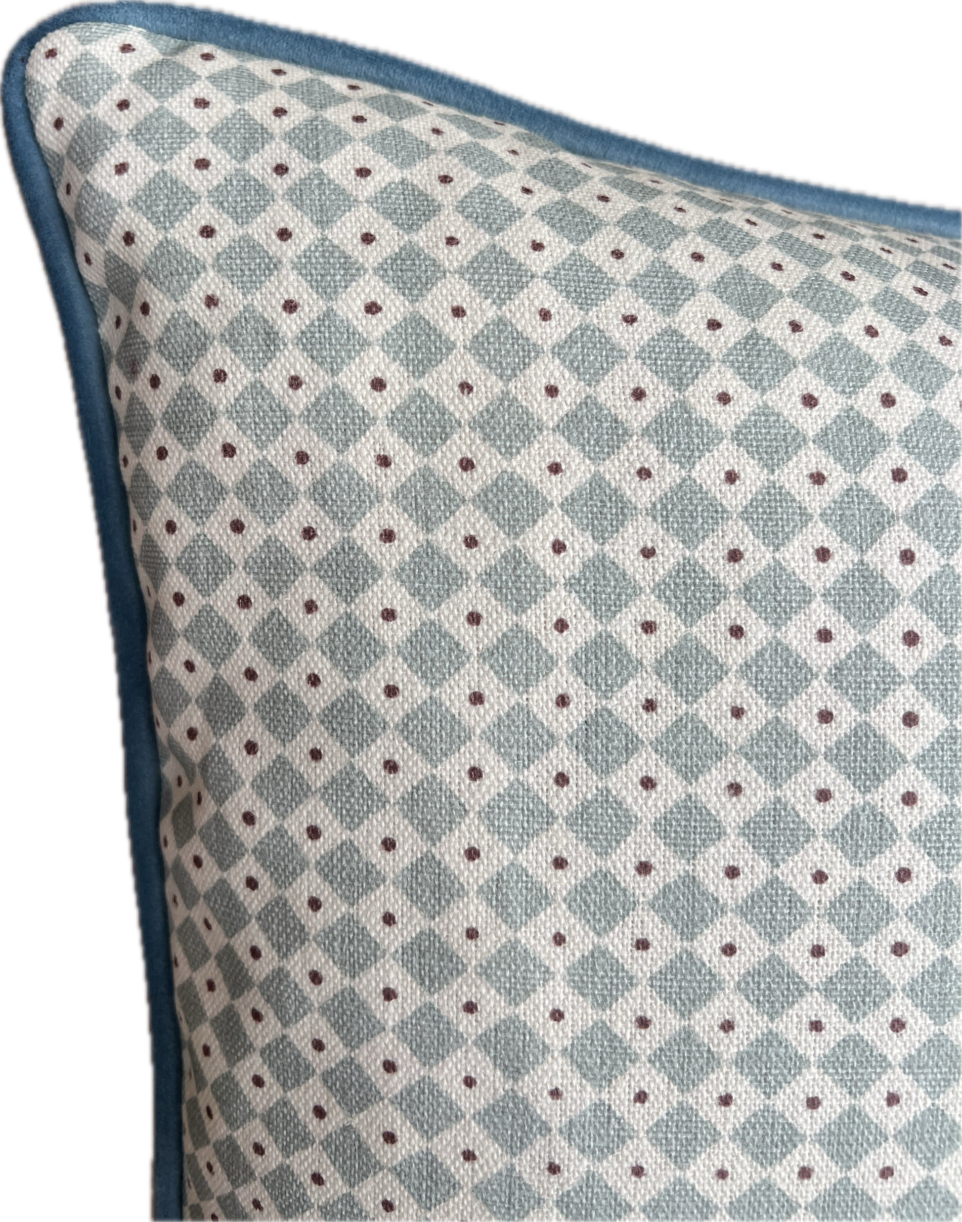 Lewis & Wood Cushions - Luxury cushions in Diamond Dot Fabric (Sea Holly) 