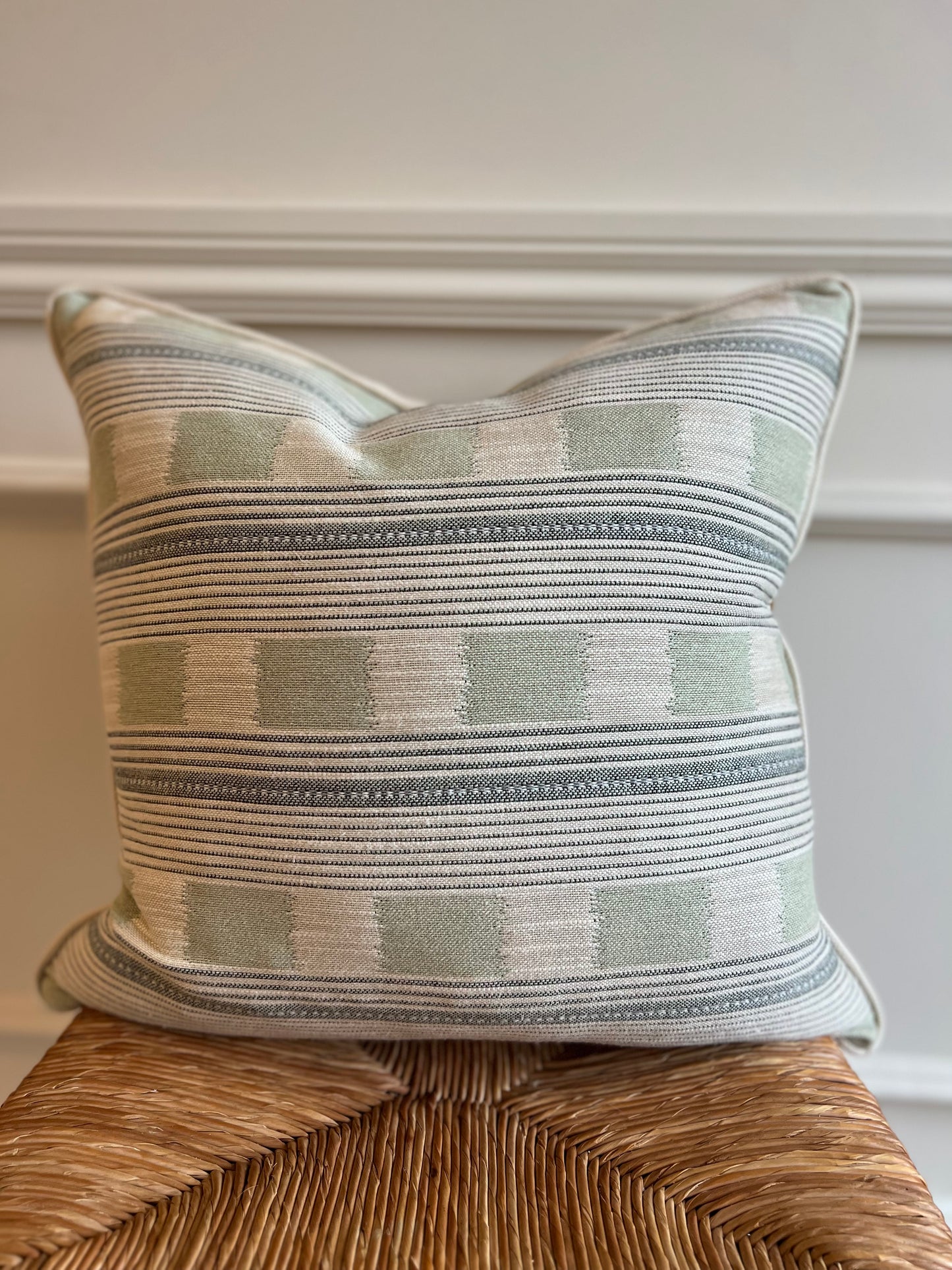 Pale Blue Lost & Found Piped Cushion