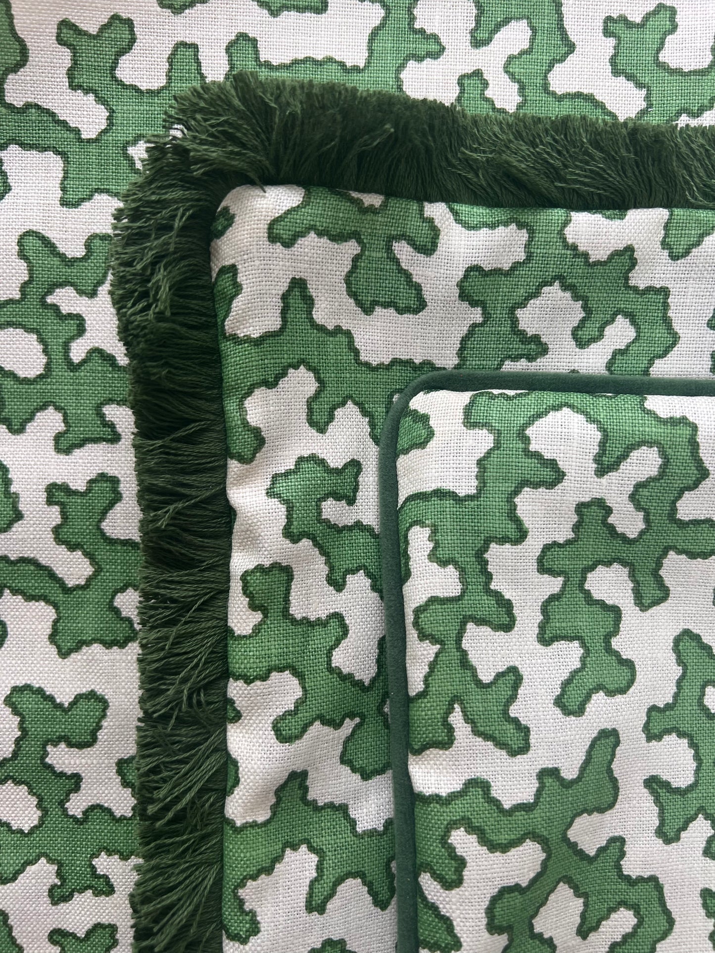 Colefax & Fowler Green Squiggle Lumbar Cushion