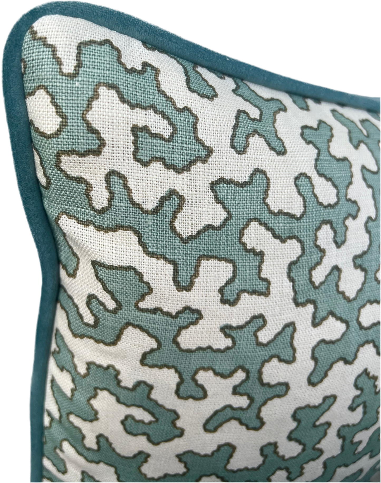 Colefax & Fowler Aqua Squiggle Cushions