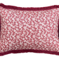 Luxury cushions in Warner Textile Archive / Claremont Nathalie fabric in red with brush fringe