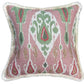 Cushions in GP & J Baker Rose Green Ikat Bokhara Fabric 