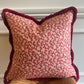 Luxury cushions in Warner Textile Archive / Claremont Nathalie fabric in red with brush fringe