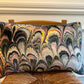 Luxury patterned cushions in Beata Heuman Marbelised Velvet fabric