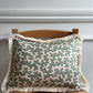 Colefax & Fowler Aqua Squiggle Fringed Cushion