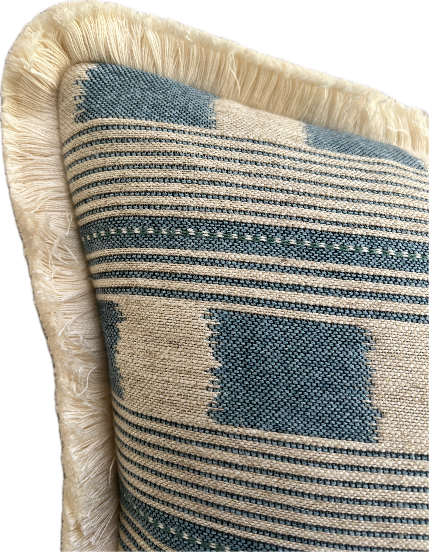 Luxury patterned cushions in Kit Kemp Christopher Farr Lost & Found Denim designer fabric