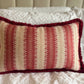 Luxury patterned cushions in Guy Goodfellow Cothay Stripe Campari designer fabric 