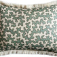 Colefax & Fowler Aqua Squiggle Fringed Cushion