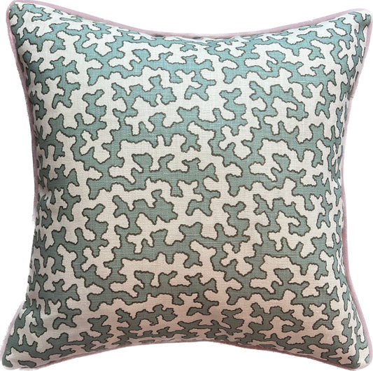 Colefax Fowler Cushions - Luxury cushions in Colefax Fowler Fabric (Aqua Squiggle) 