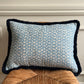 Fermoie Navy Rabanna Fringed Lumber Cushion