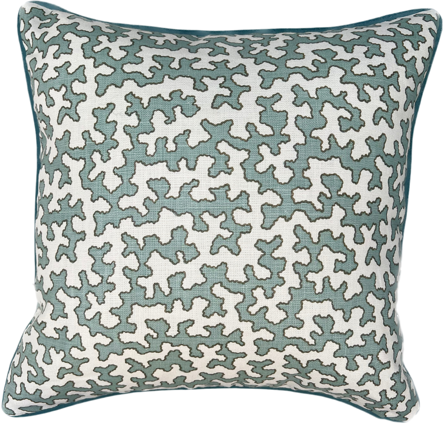 Colefax & Fowler Aqua Squiggle Cushions