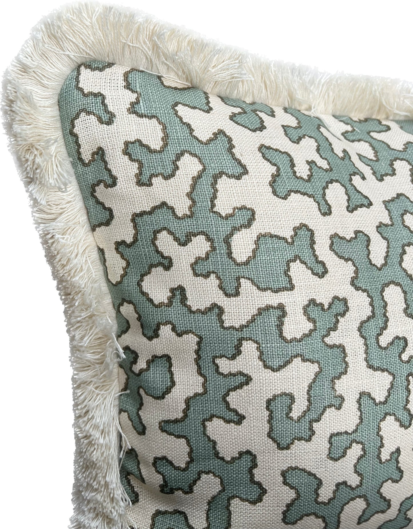 Colefax Fowler Cushions - Luxury cushions in Colefax Fowler Fabric (Aqua Squiggle) 