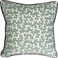 Colefax & Fowler Aqua Squiggle Burgundy Piped Cushion