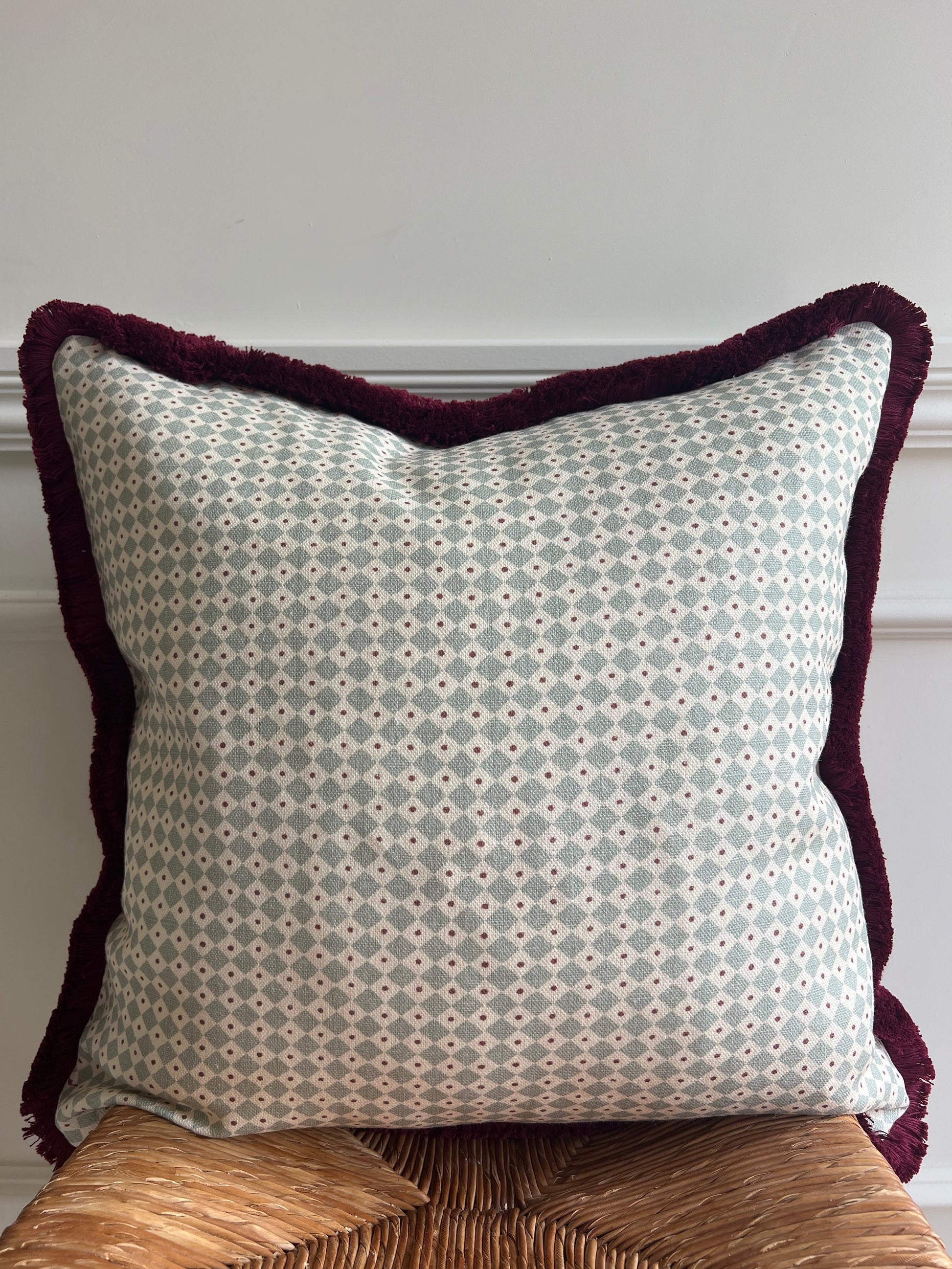 Lewis & Wood Cushions - Luxury cushions in Diamond Dot Fabric (Sea Holly) 