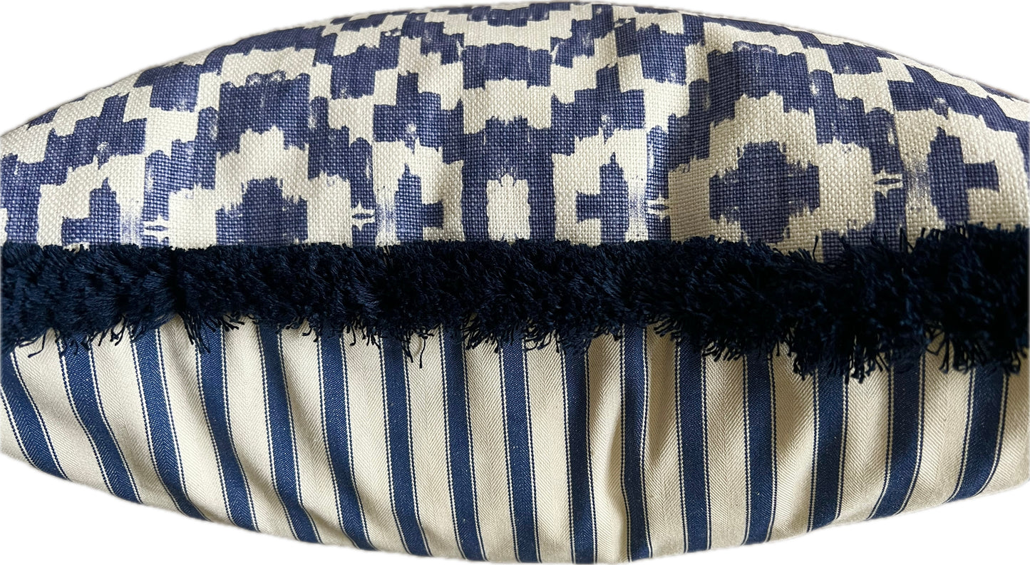 Luxury cushions in Christopher Farr Echo fabric (Indigo)