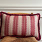 Luxury patterned cushions in Guy Goodfellow Cothay Stripe Campari designer fabric 